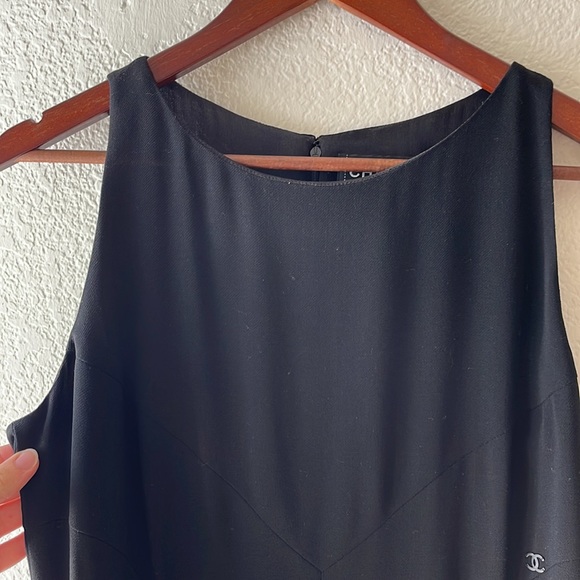 CHANEL Vintage Wool Sheath Dress, Black, L - Picture 9 of 16